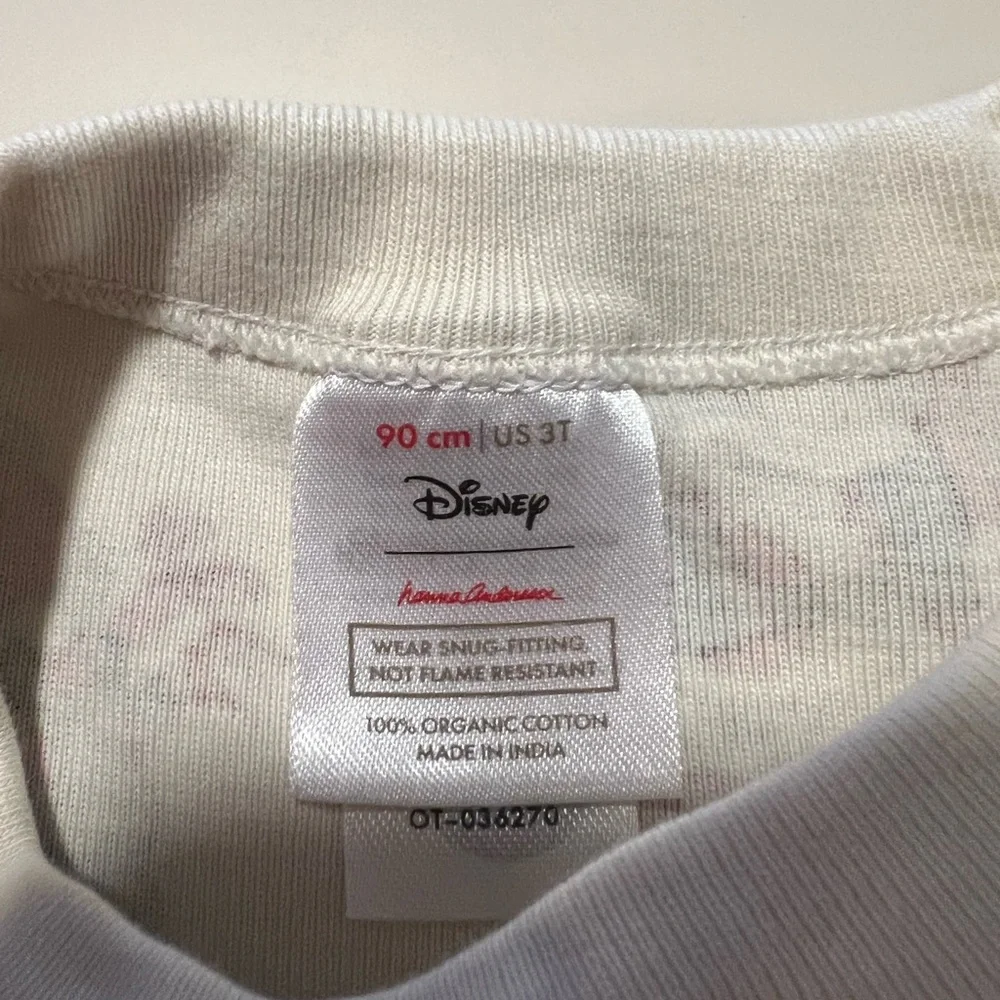 Mickey Mouse Disney Kids Long Sleeve‎ Cartoon Print Shirt - Cream and Red